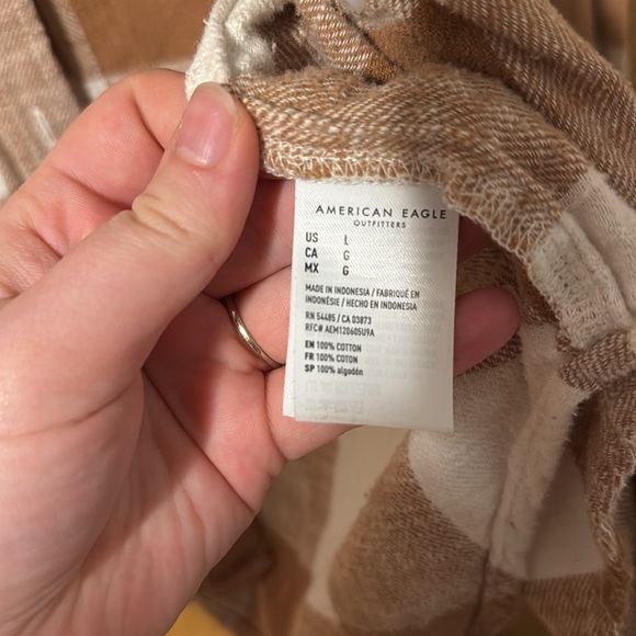 American Eagle woman’s flannel - size large, orange/brown color - Picture 5 of 5